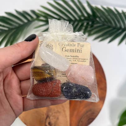 CaNatureLover - Vendita all'ingrosso Pietra/cristallo spirituale - Set cristalli GEMINI, set 5 cristalli ZODIAC HOROSCOPE1