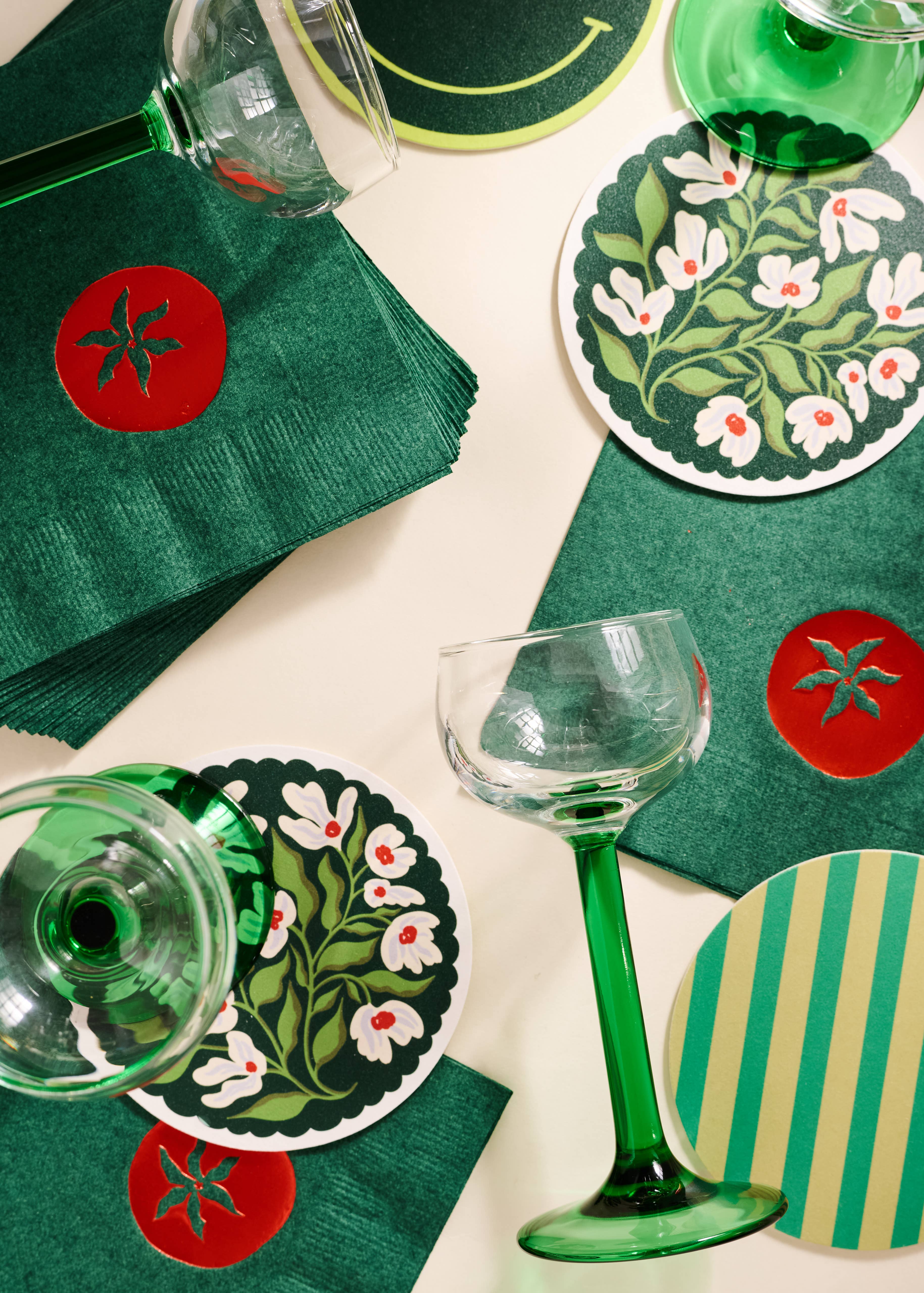 One & Only Paper - Wholesale Disposable Napkin - Tomato Cocktail Paper Beverage Napkin - Set of 202