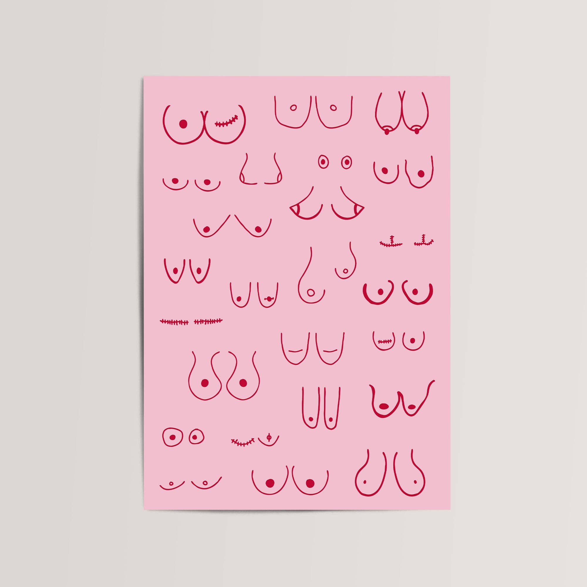 THE WALL HABITAT - Wholesale Poster - Boobs Feminist Art Poster Print1