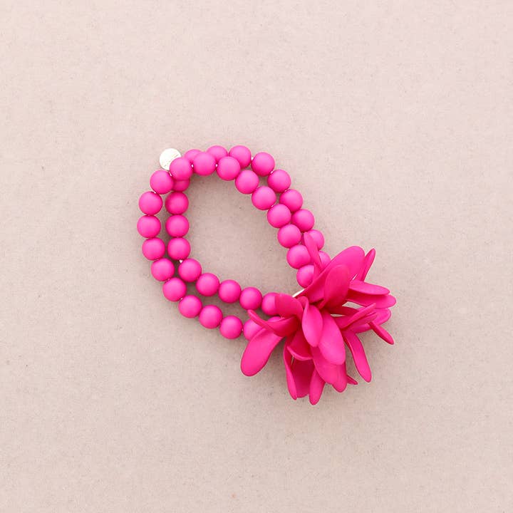 Sonata - Wholesale Beaded Bracelet - ELASTIC BRACELET RESIN FLOWER BEADS7