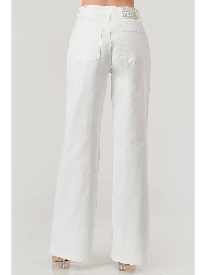 I&M JEAN, INC. - Wholesale Jeans - Women's - MC5177HW - WHITE - WIDE LEG DENIM PANTS WITH SIDE SPLITS2
