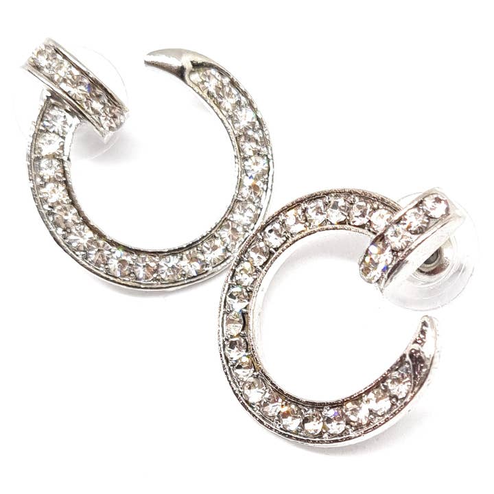 Butterfly - Wholesale Hoop Earrings - Must Have Silver Hoop Earrings - Shiny Zircons