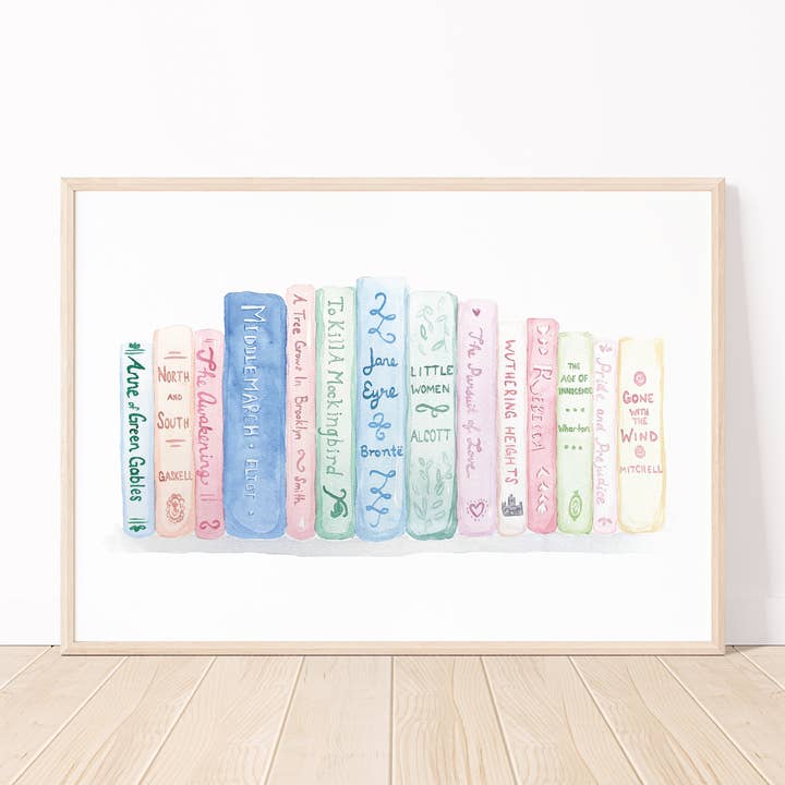 Livres classiques écrits par des femmes, impression d'art littéraire pour la vente par White Clover Paper Co.