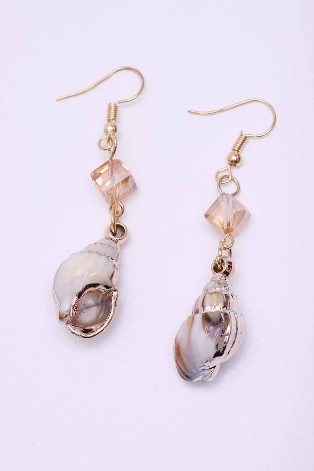 Amerikan Basics - Wholesale Clip-On Earrings - Sea Shell Long Dangle Earrings 0