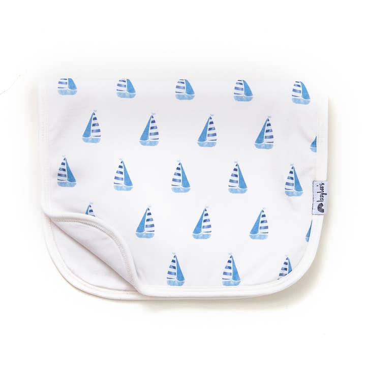 Cape Cod Sails Organic Burp Cloth for wholesale by IzzyLee's