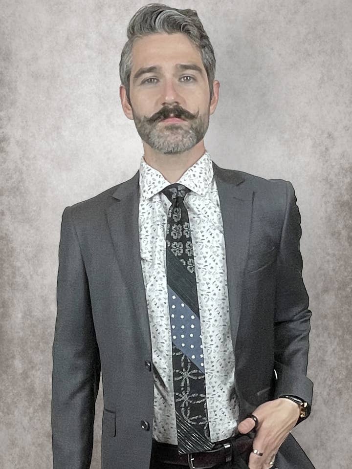 Blue Shippo Square Cut Necktie for wholesale by Olaf Olsson