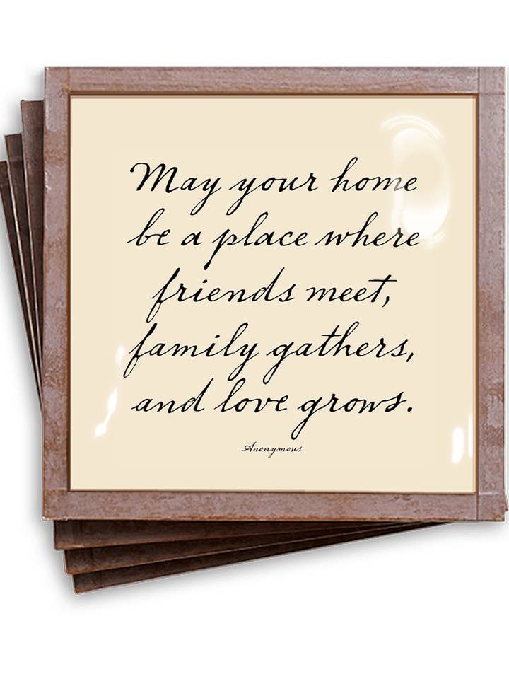 May Your Home - Set di 4 sottobicchieri in rame e vetro per la vendita all'ingrosso da parte di Ben's Garden