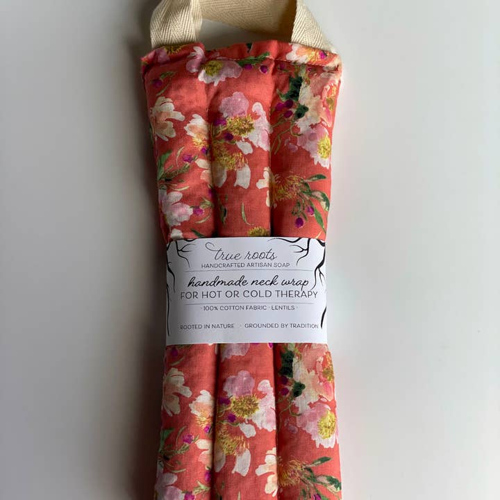 Neck Wrap / Hot or Cold Therapy Pack - Coral Watercolor for wholesale by True Roots Collaborative