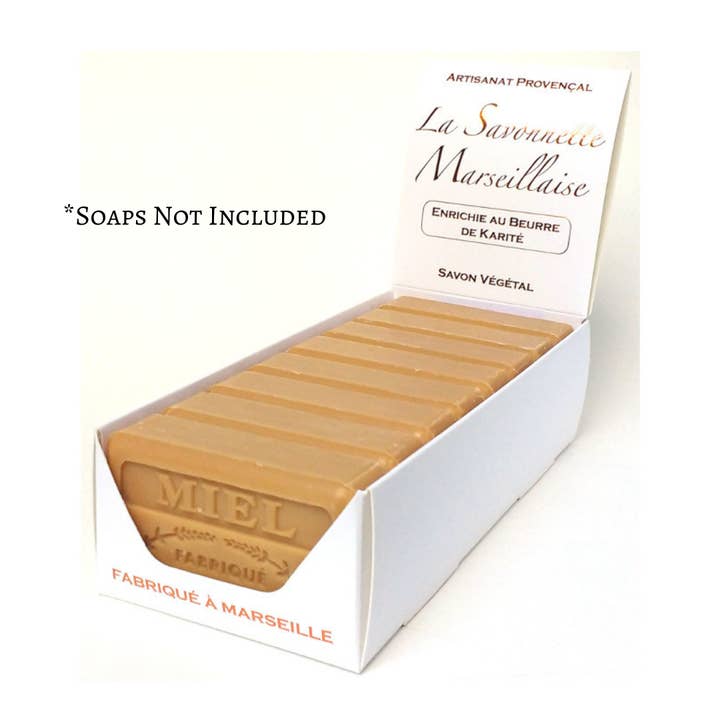 French Soap Wholesale – wholesale Retailer display – Beauty & wellness – White Card Display Box for 125g Soaps5