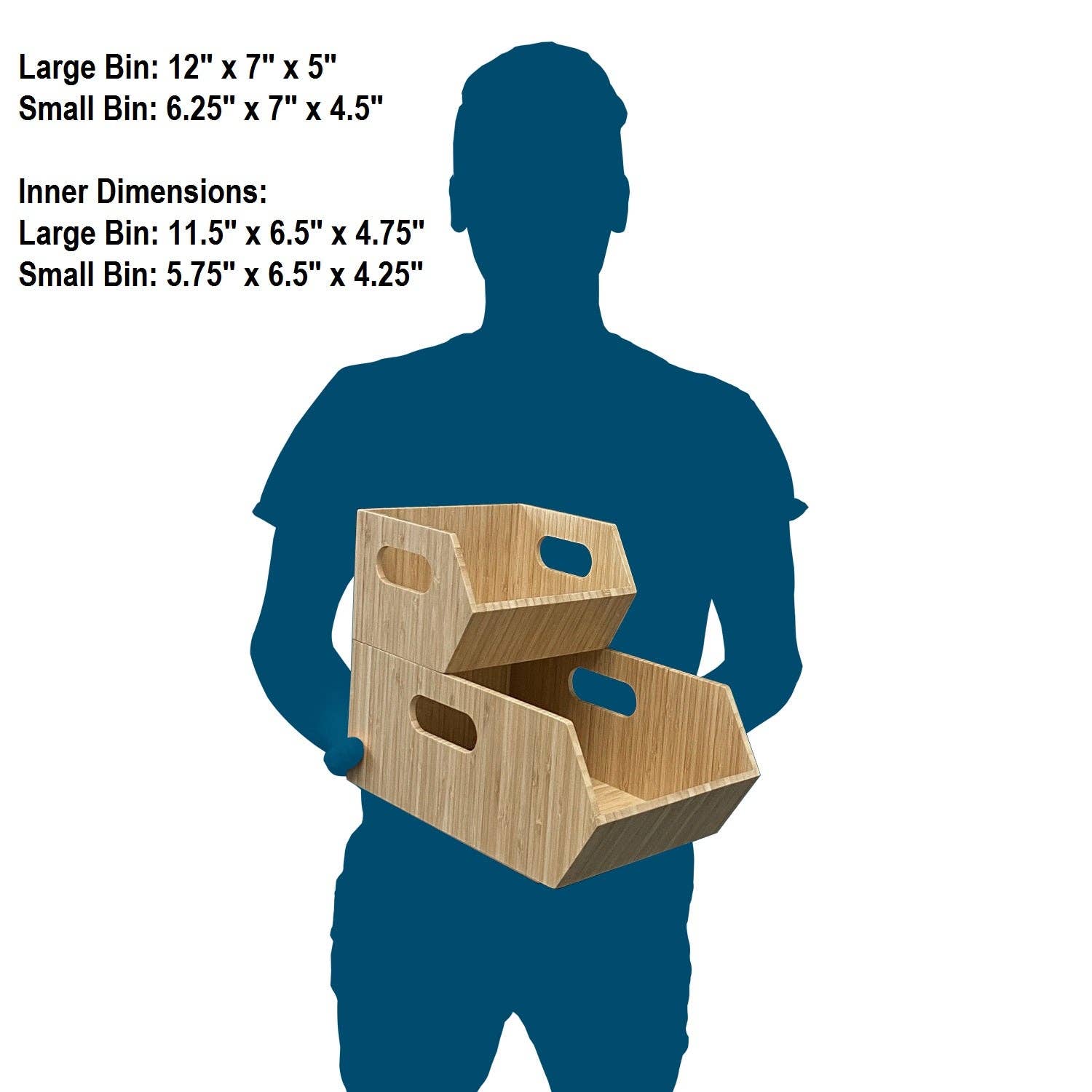 MobileVision - Wholesale Kitchen storage/organiser - Bamboo Storage Bins 2PC Set2