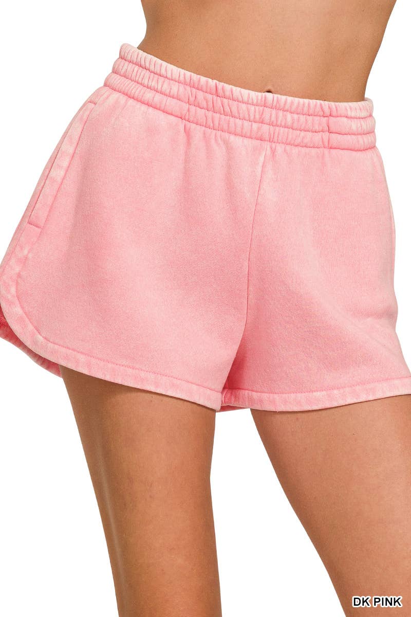 Vanilla Monkey - Wholesale Lounge Shorts - Women's - Acid Washed Elastic Waistband Dolphin Shorts18