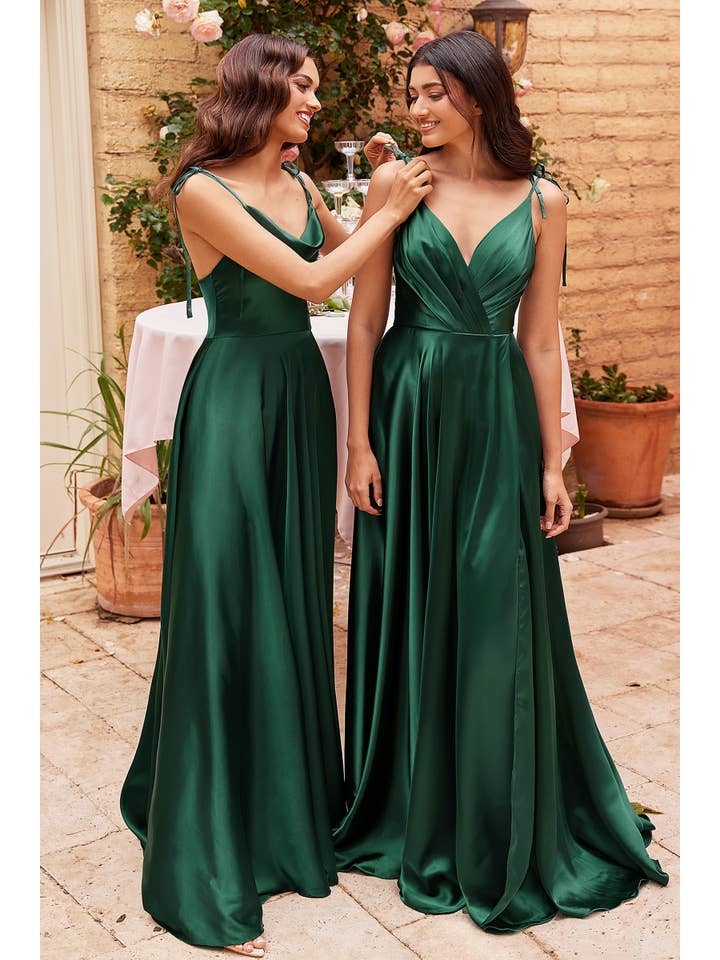 Ladivine by Cinderella Divine - Wholesale Gown - Women's - Flowy Satin A-Line Gown2