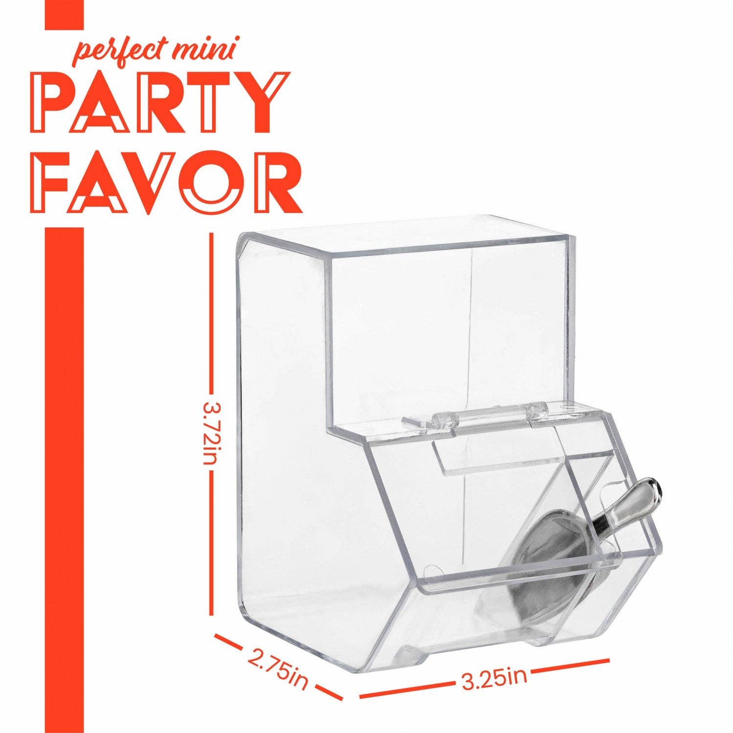 Hammont - Wholesale Party Favor - Candy Box Shaped Acrylic Candy Boxes 6 Pack 3.72"X3.25"X2.752