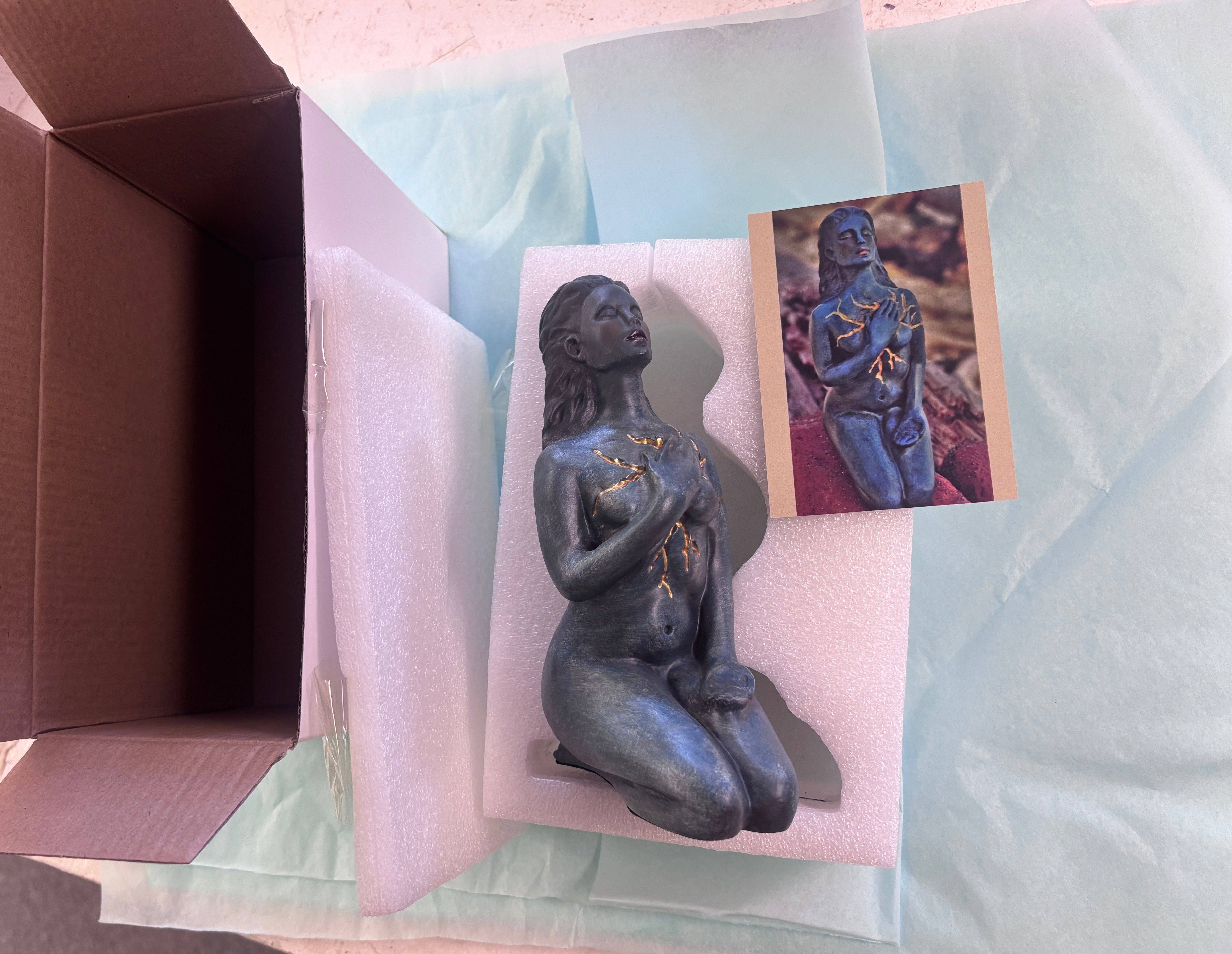 Shaping Spirit - Wholesale Sculpture - Self Love Blue and Gold Sculpture – Symbol of Healing, Compassion & Inner Strength | Meaningful Spiritual Art5