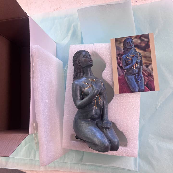 Shaping Spirit - Wholesale Sculpture - Self Love Blue and Gold Sculpture – Symbol of Healing, Compassion & Inner Strength | Meaningful Spiritual Art5