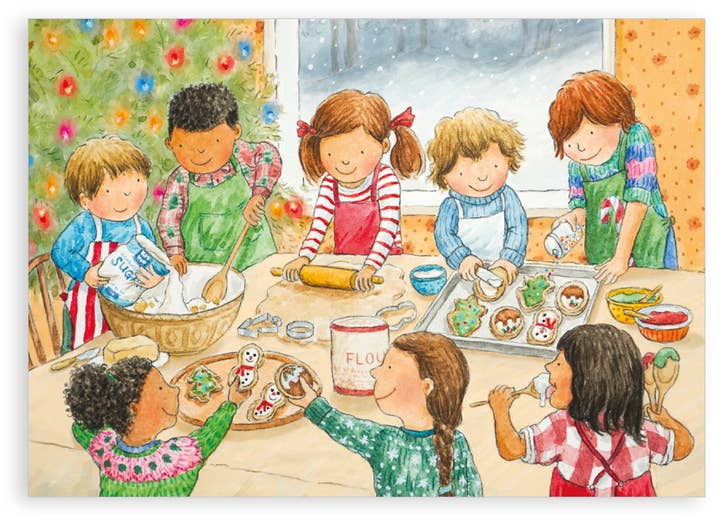 Pack of 5 Christmas cards - Christmas baking for wholesale by Nice Things by Helena