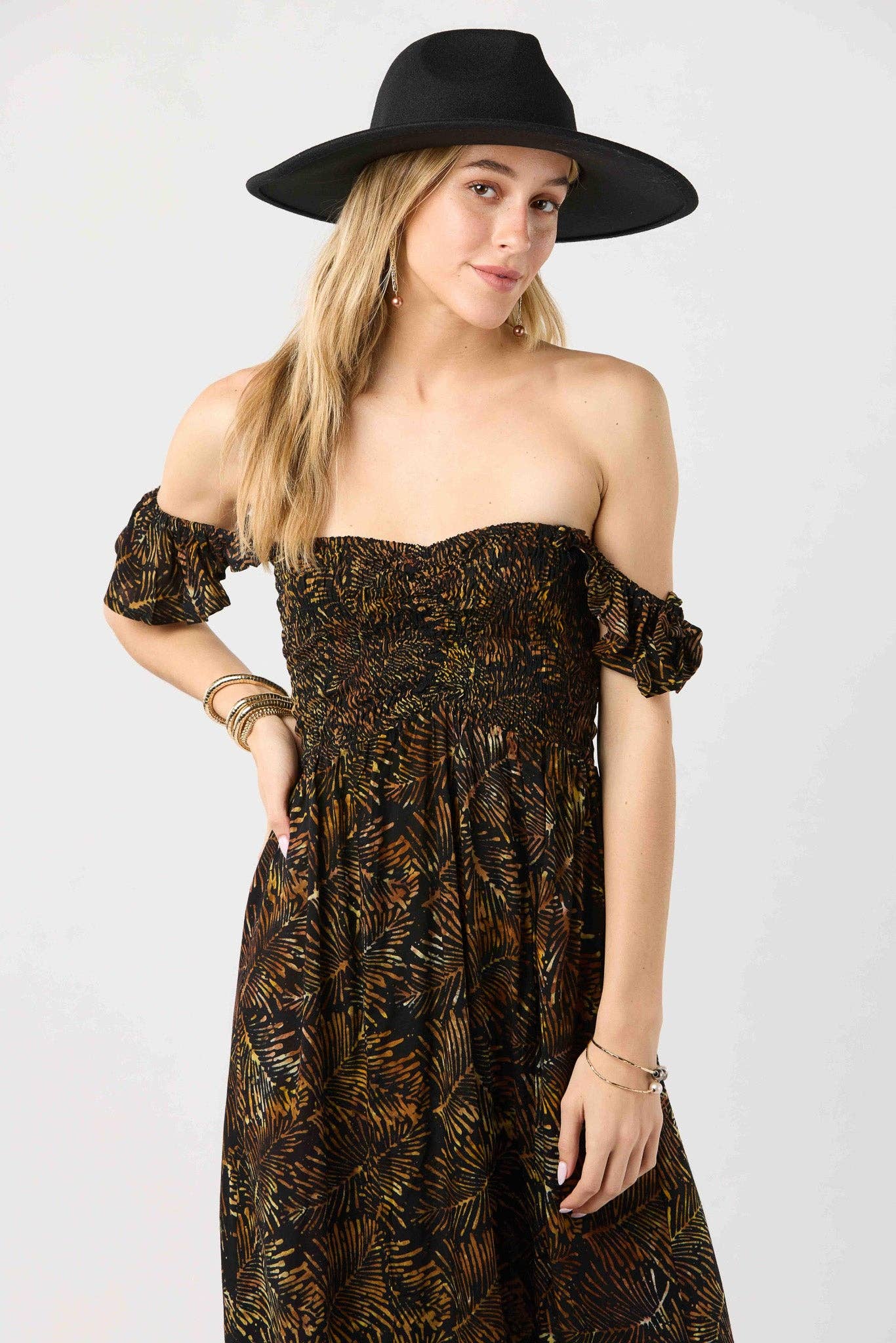 Batik Palms Black Hollie Maxi Dress for wholesale on Faire4