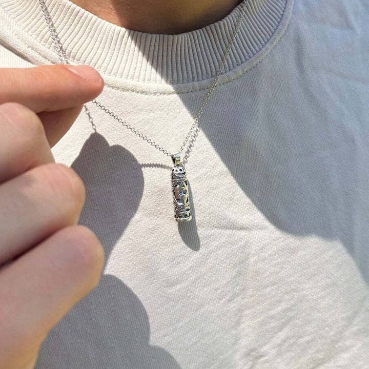 ALEF BET JEWELRY - Wholesale Pendant/Charm Necklace - Star of David Mezuzah Charm Necklace and Chain1