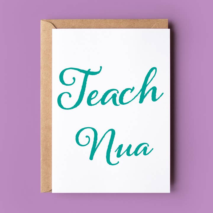 Teach Nua White Linen Finish Housewarming Card for wholesale by Wonky Cards
