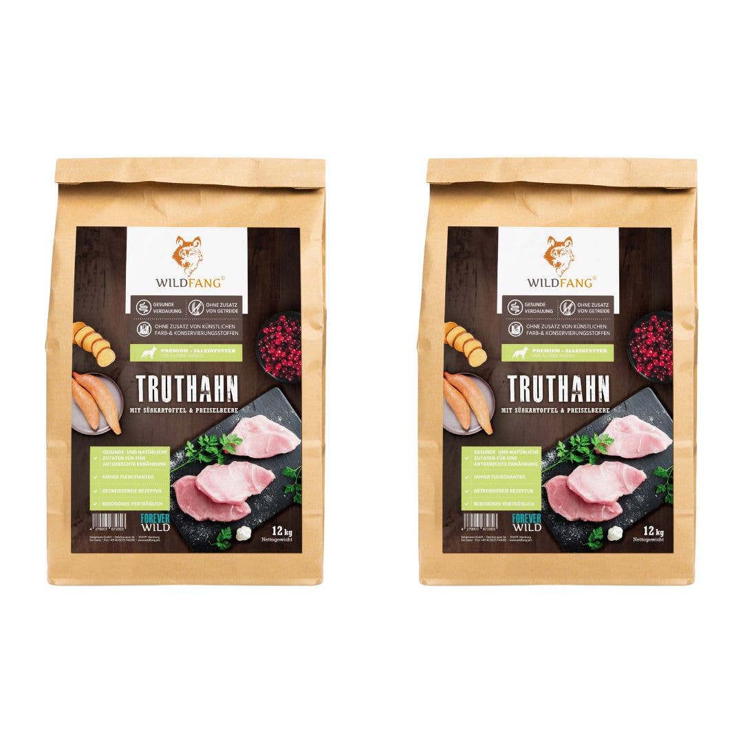 WILDFANG – wholesale Pet food – Dog – Dry food economy pack 2 x 2 kg with turkey - grain-free0