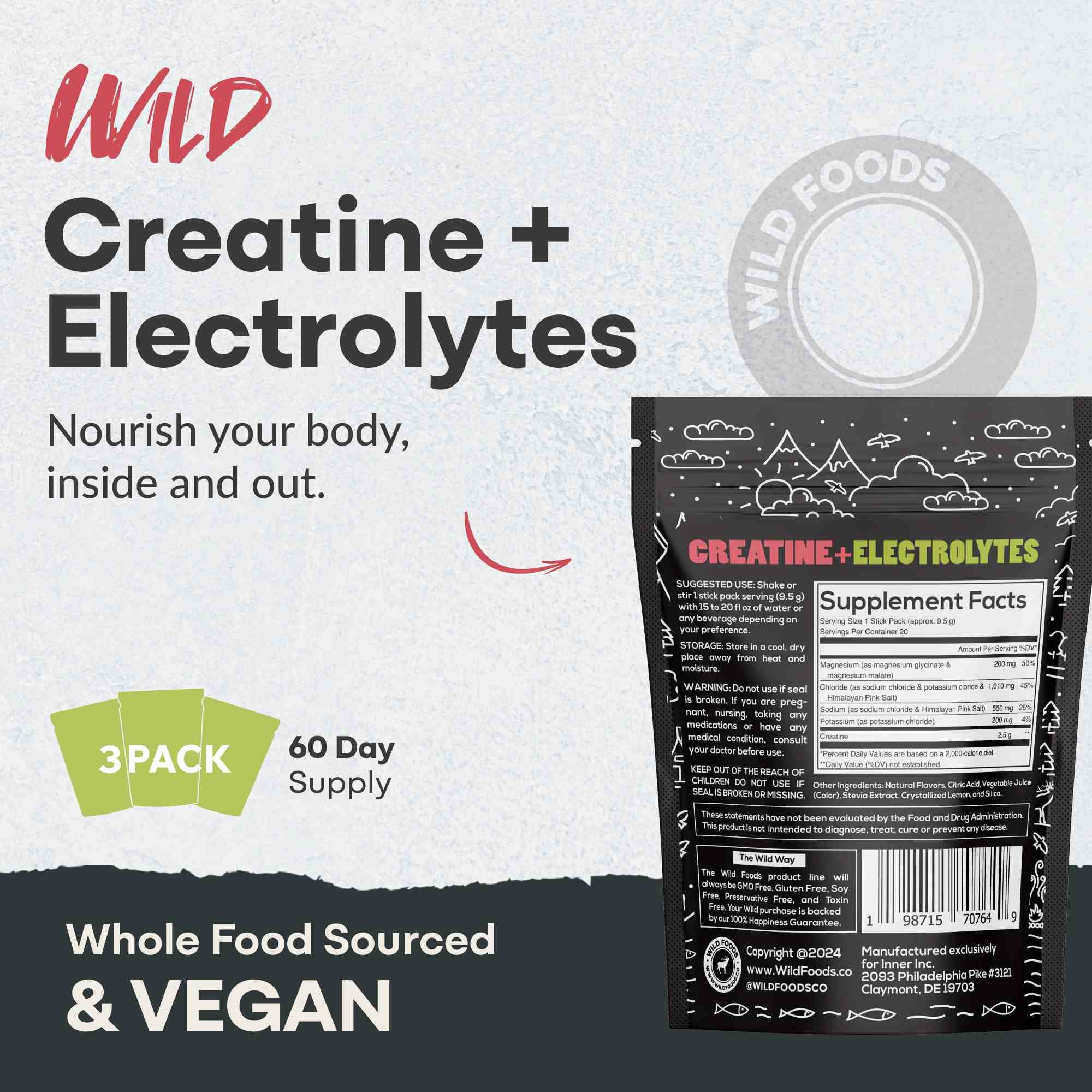 Wild Foods - Wholesale Oral Supplement/Vitamin - Wholesale - Creatine + Electrolytes, Delicious1