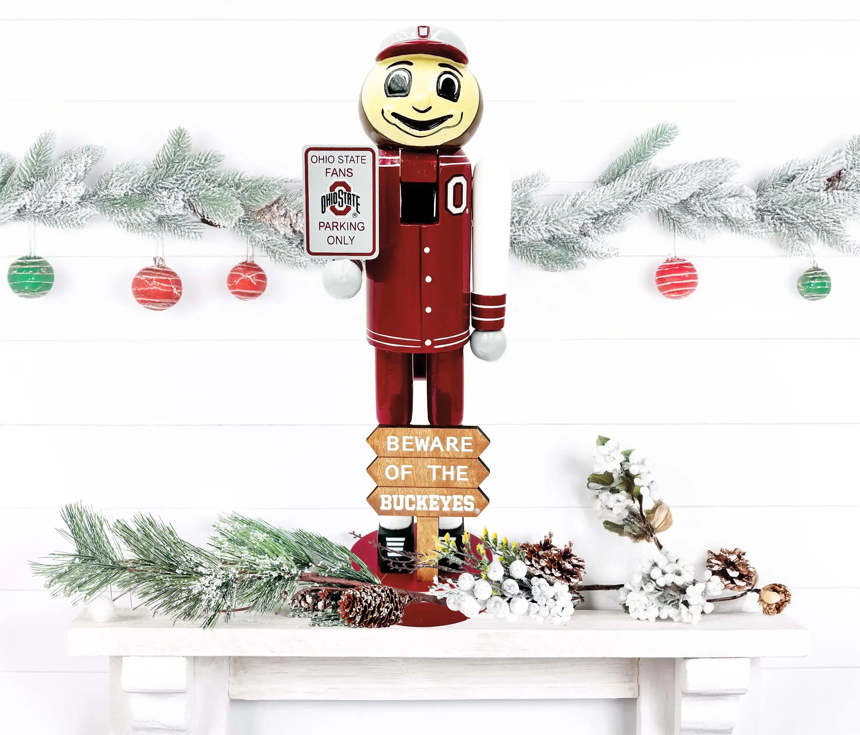 Santa’s Workshop Inc. - Wholesale Holiday Nutcracker - 12" Ohio State Beware of the Buckeyes Nutcracker3