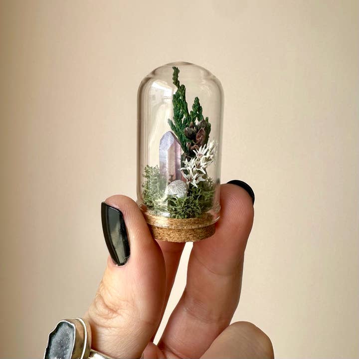 CA Studios - Wholesale Terrarium - Starlight Crystal Fairy Garden Mini Floral Terrarium Cloche