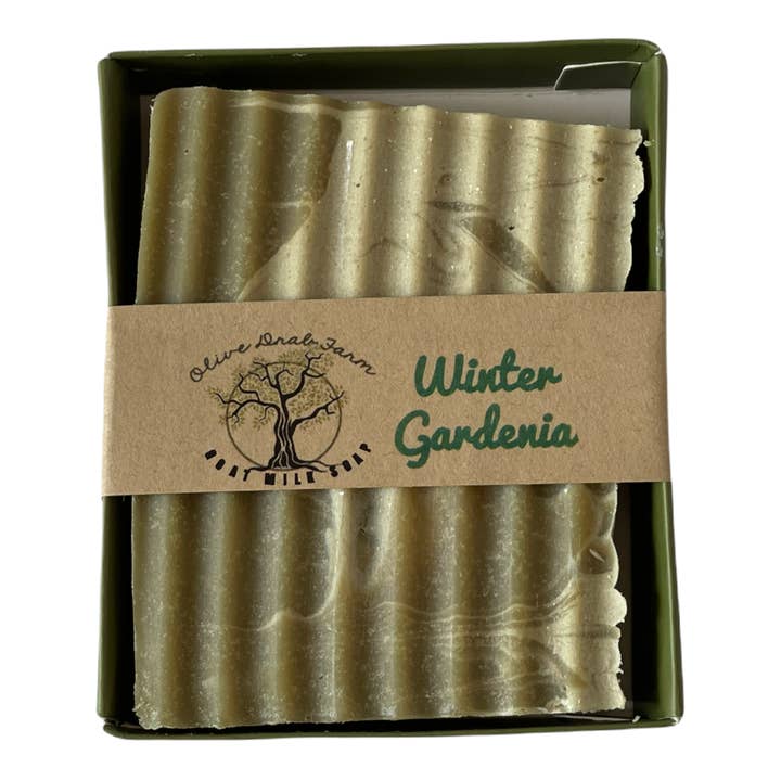 Winter Gardenia Goat Milk Bar Soap for wholesale by Olive Drab Farm