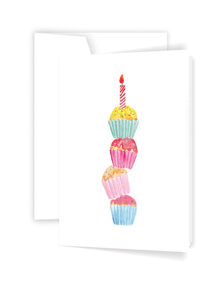 Cupcake Tower - Birthday Greeting Card for wholesale by Ellen Walsh Designs