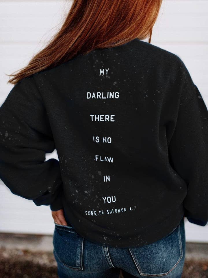 You Are Beautiful Black Bleached Sweatshirt for wholesale by Southern Bliss Co.