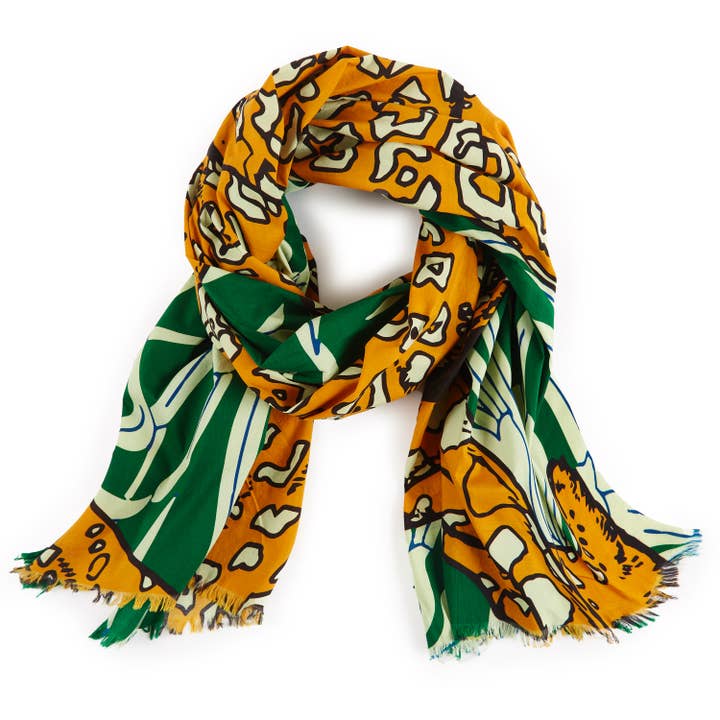 THOMASPAUL - Wholesale Sjaal - Dames - LEOPARD JUNGLE VOILE SJAAL/PAREO