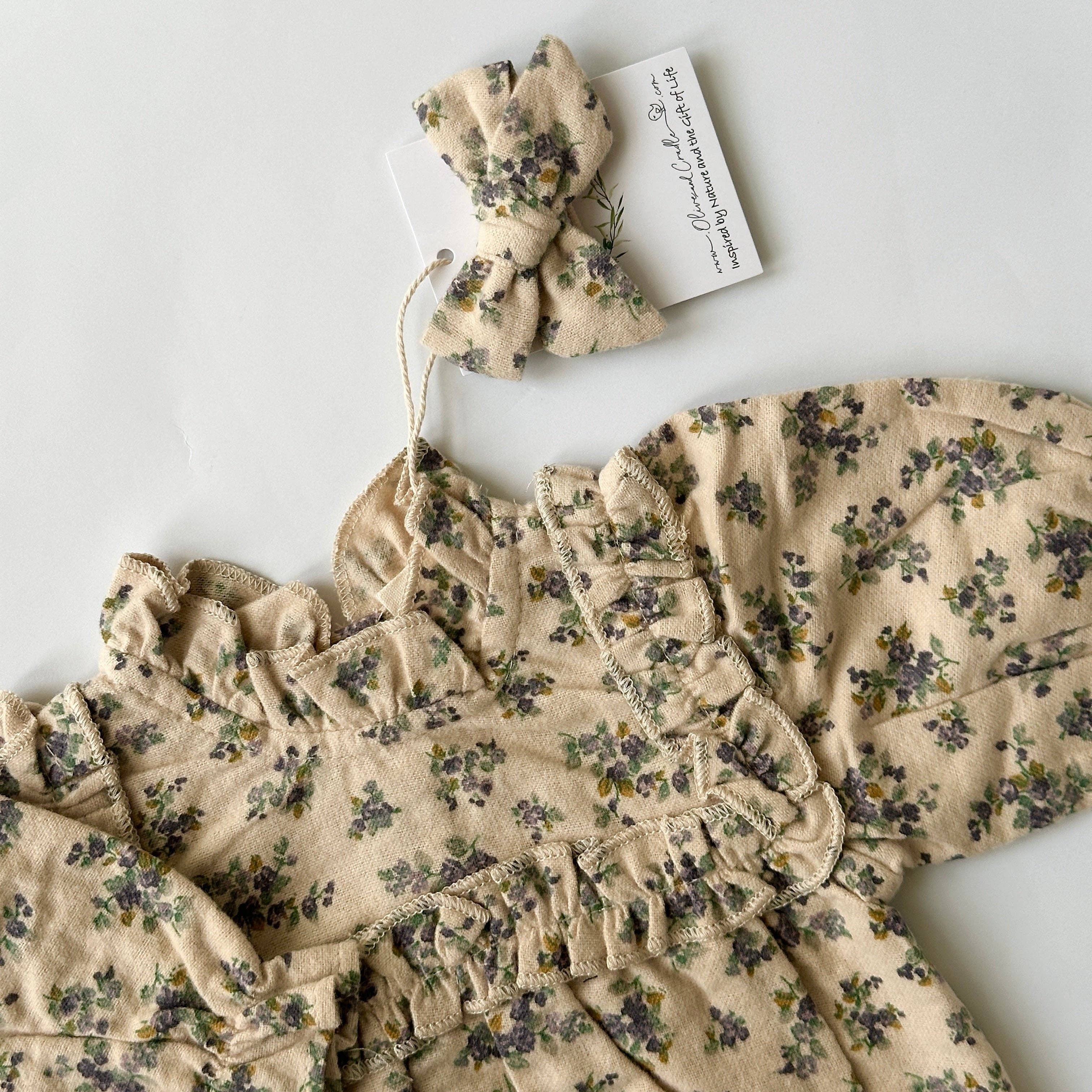 OLIVE & CRADLE - Vente Barboteuse – bébé - Combinaison Violla avec Nœud2