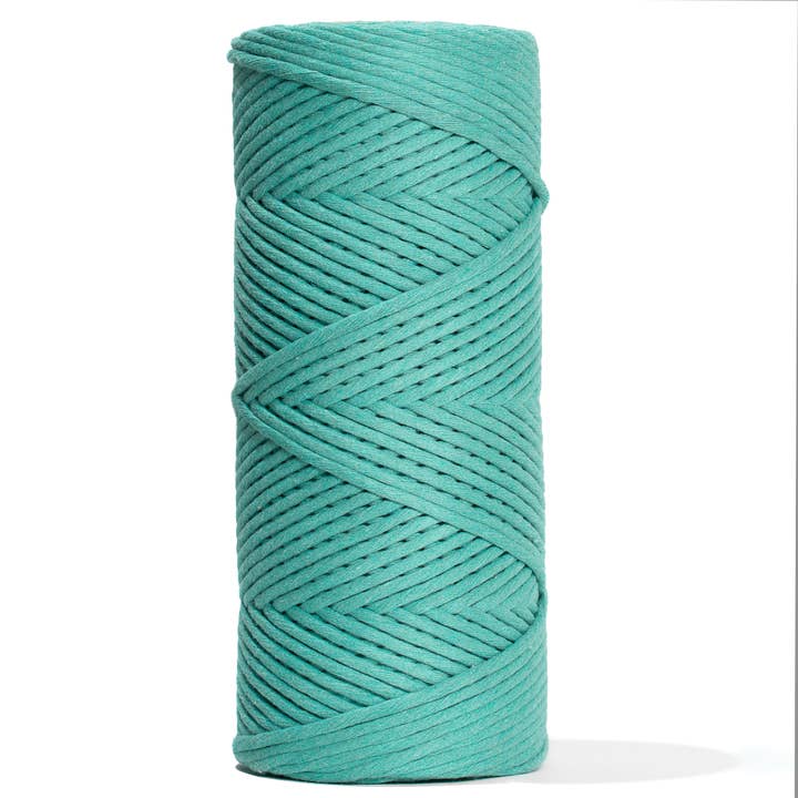 SOFT COTTON CORD ZERO WASTE 4 MM - 1 SINGLE STRAND - CARIBBEAN SEA COLOR for wholesale by Ganxxet, Inc.