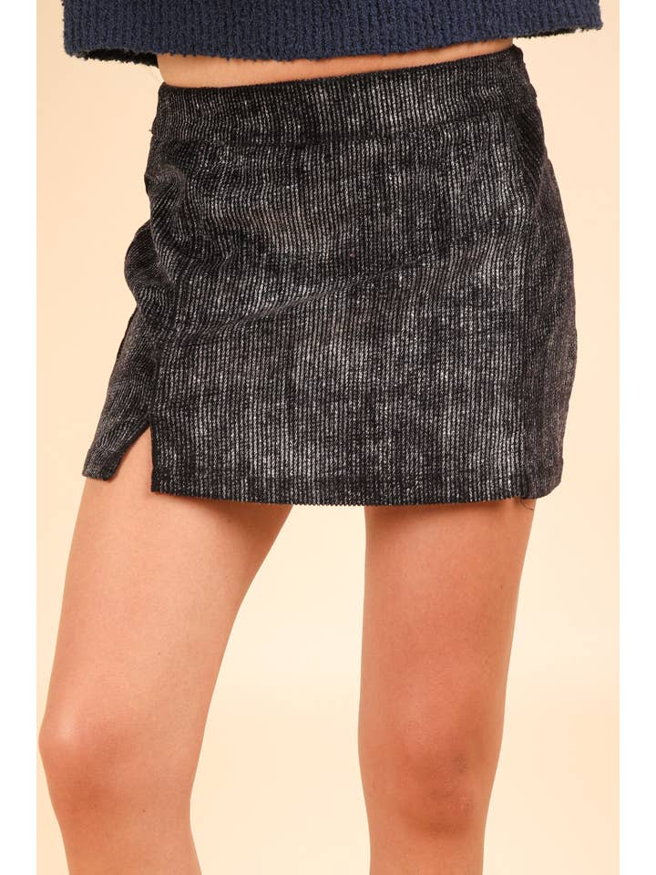 VERY J - Wholesale Skirt - Women's - NS50115-Washed Corduroy Fall Mini Skirt