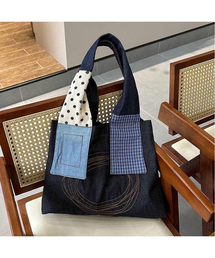 alberalkirk – Engroshandel Tote bag - Dame – Tote-taske i fløjl med paneler Magnetlukning S5P3810