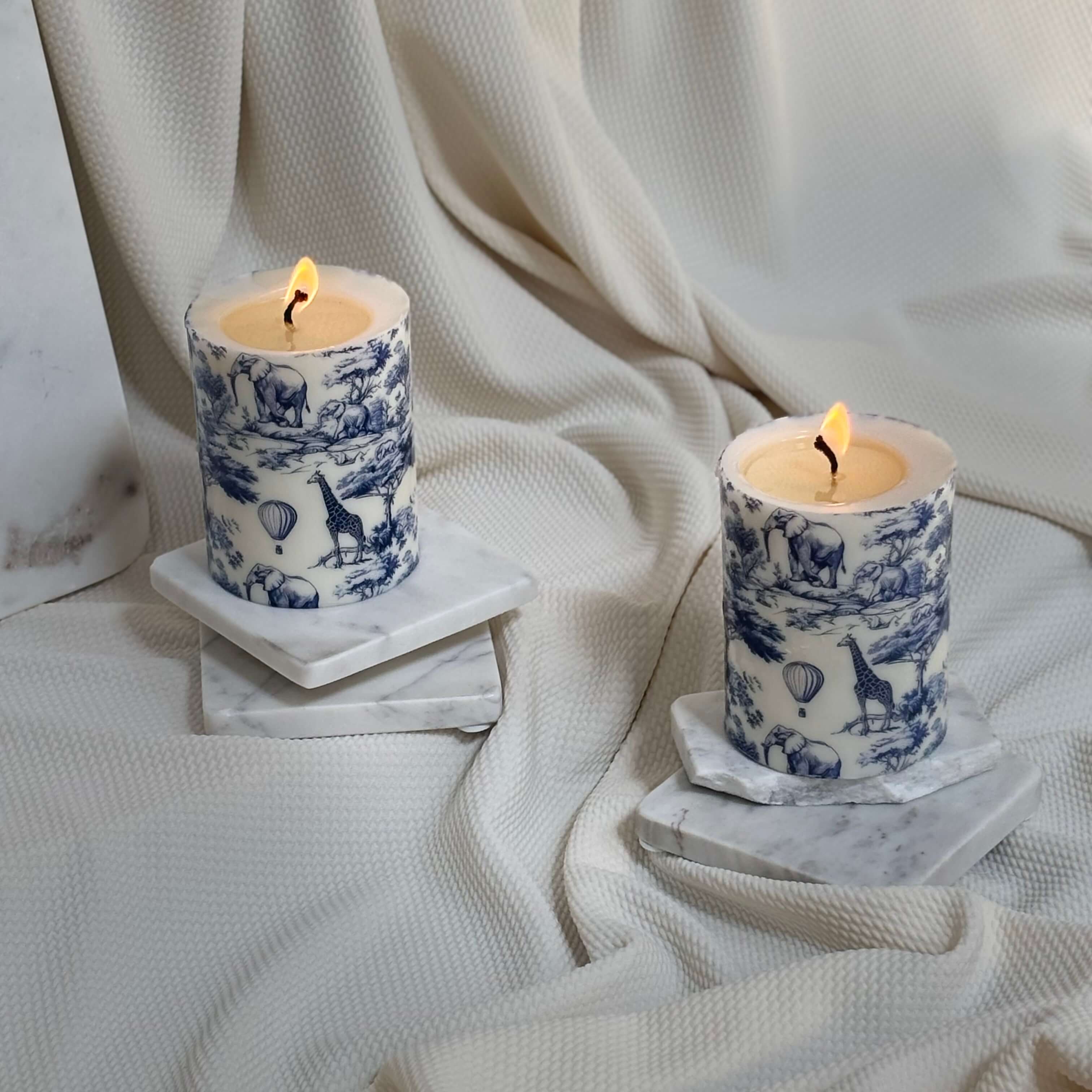 OH MY BOX - Wholesale Pillar Candle - Toile Safari Candle | Elegant Home Decor Gift10