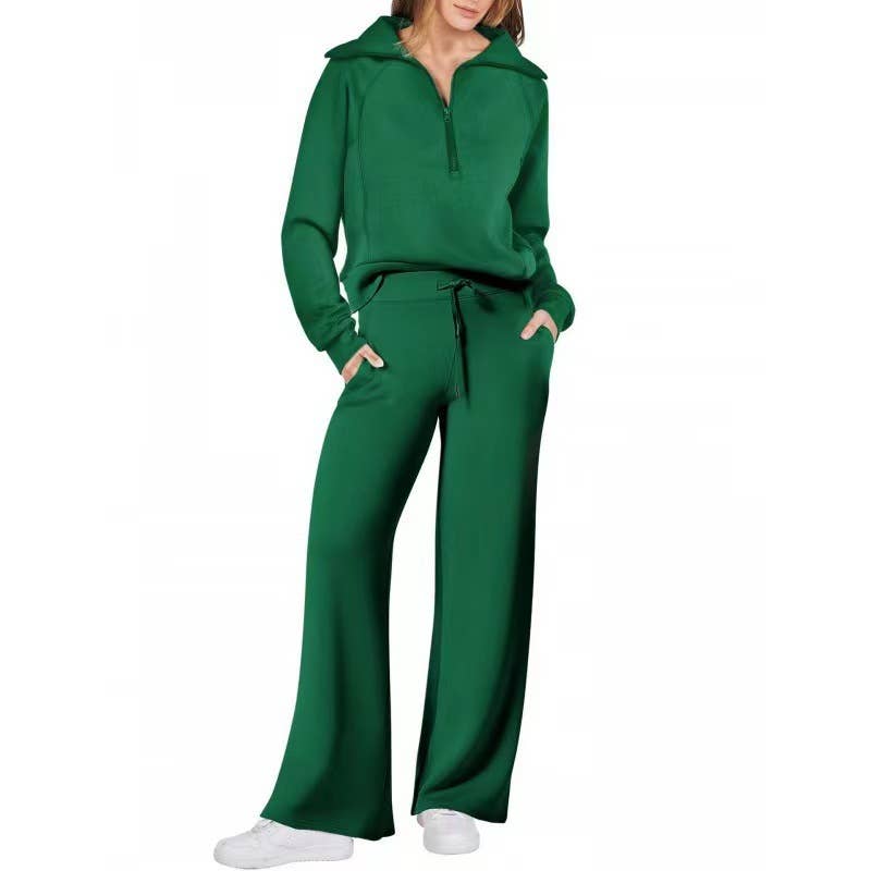 Rosa Clothing - Wholesale Top & Pant Set (NOT Loungewear) - Women's - Oversized Half zip Sweatshirt & Pants 2 Piece Tracksuit6