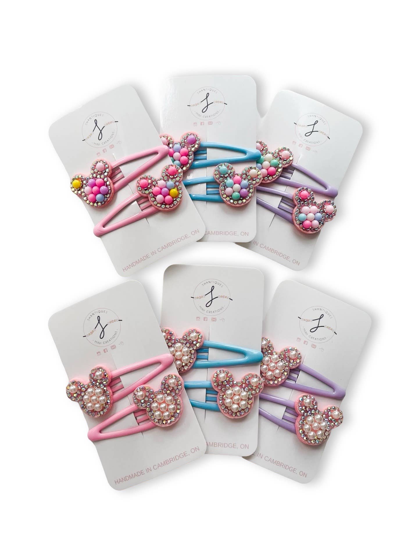 Shantiques Mini Creations - Venta al por mayor Pinzas para el pelo - Niños - Conjuntos completos de Snap Clip - Diversión primaveral4