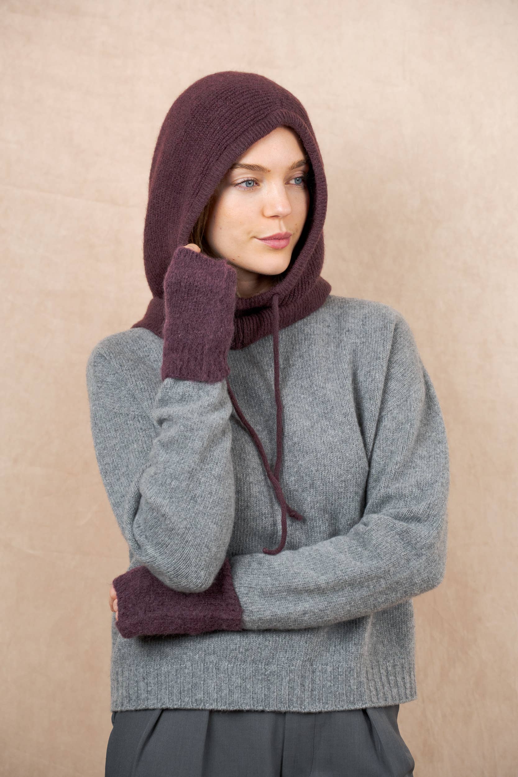 NAÏS PARIS – Großhandel Sturmhaube – Damen – Kapuze mit Kordelzug aus Alpaka und Wolle20