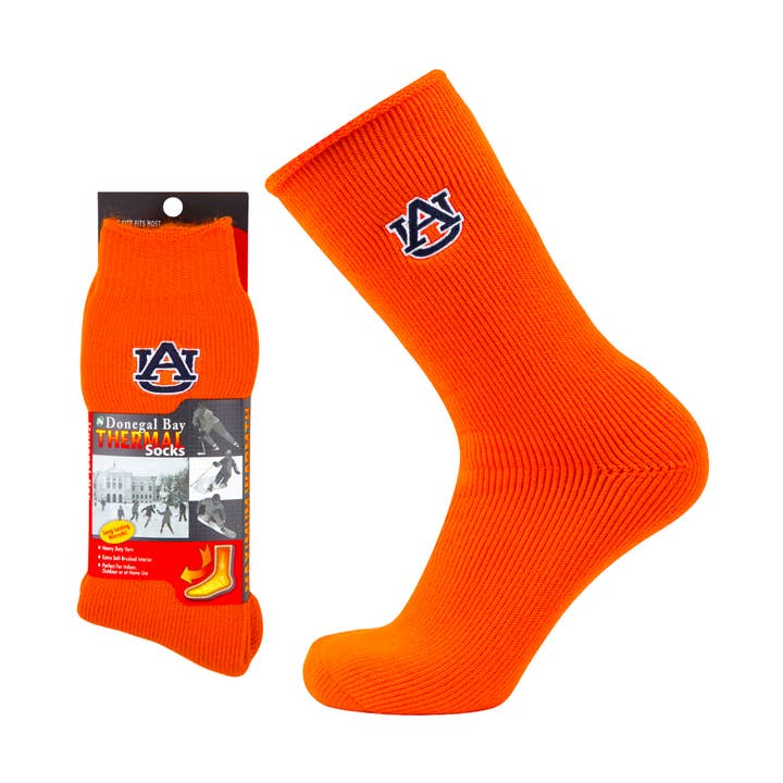 Auburn Tigers Orange Thermal Socks for wholesale by Donegal Bay