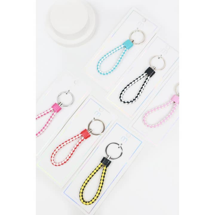 MIX COLOR Checker Lanrard Cord Keychain for wholesale on Faire4