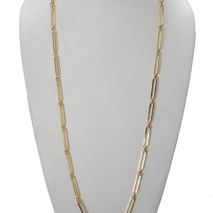 MiMi Wholesale - Wholesale Link & Chain Necklace - Long Oval Chain Toggle Link & Chain Necklace