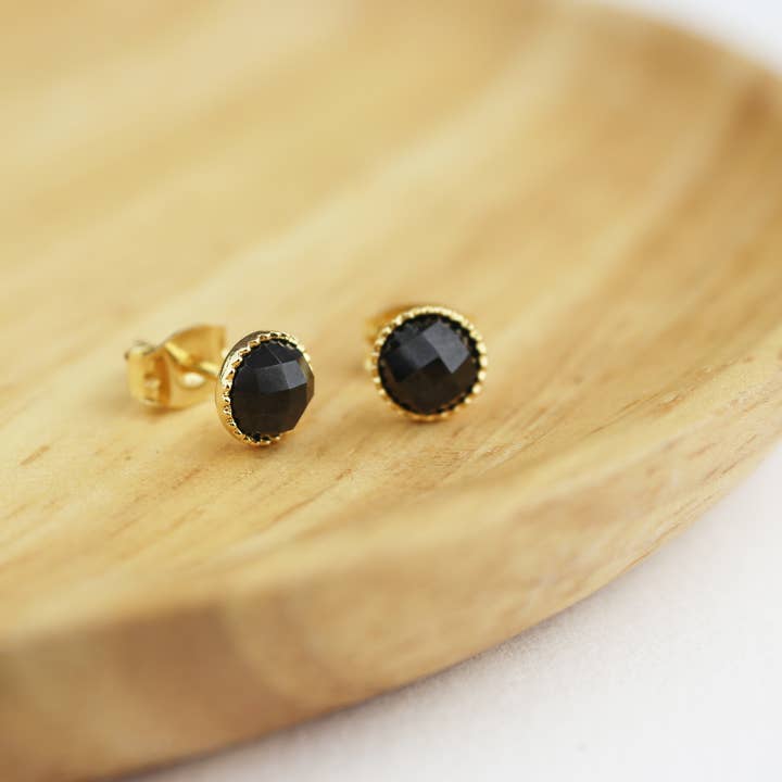 Minalis - Wholesale Stud/Post Earrings - Earrings gilded with fine gold and natural stones6