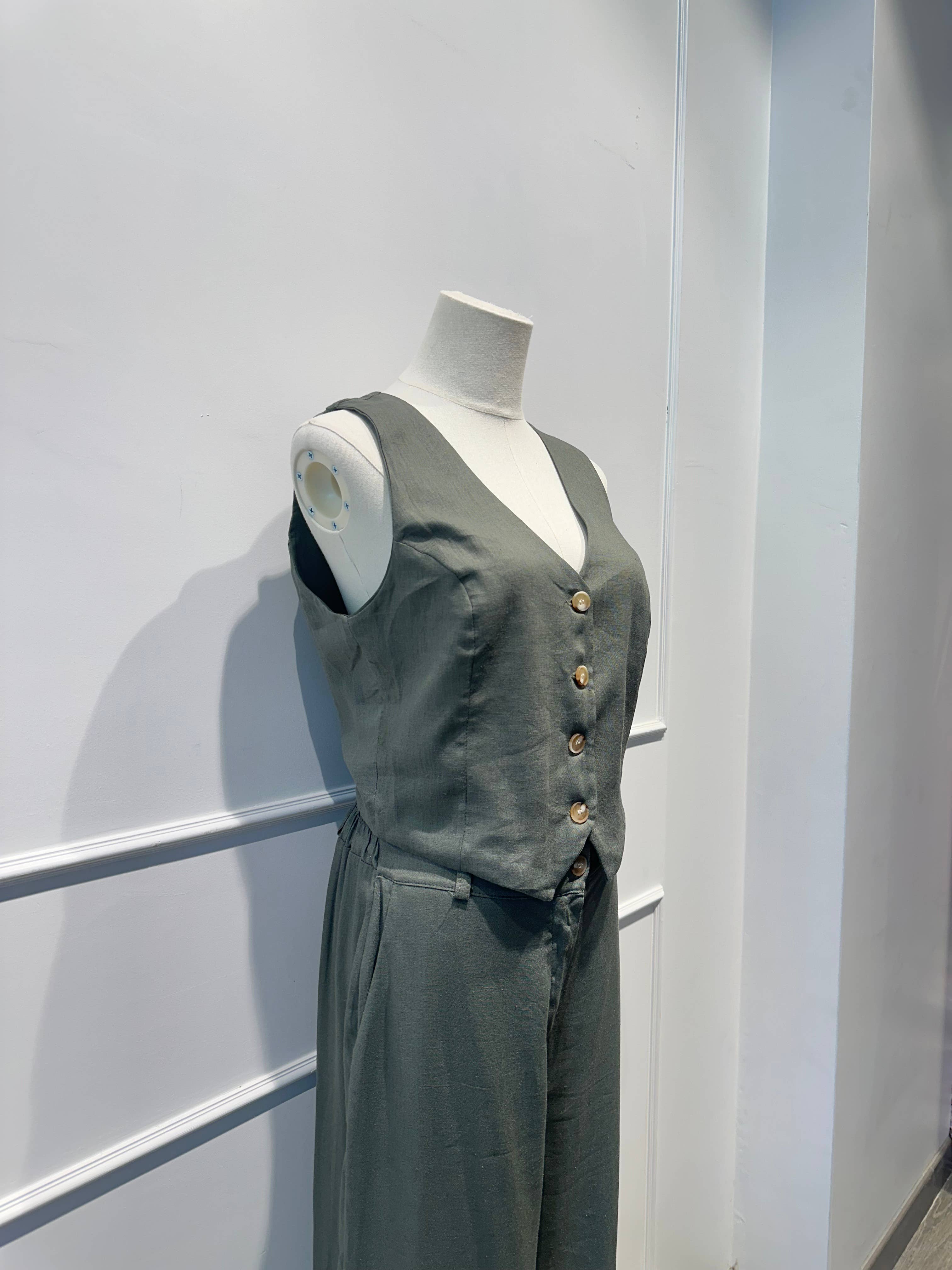 AMARIA – Engroshandel Top- og buksesæt (IKKE Loungewear) - Dame – Dame sæt med vest og bukser med vidde - VISKOSE LÆRRED 68456