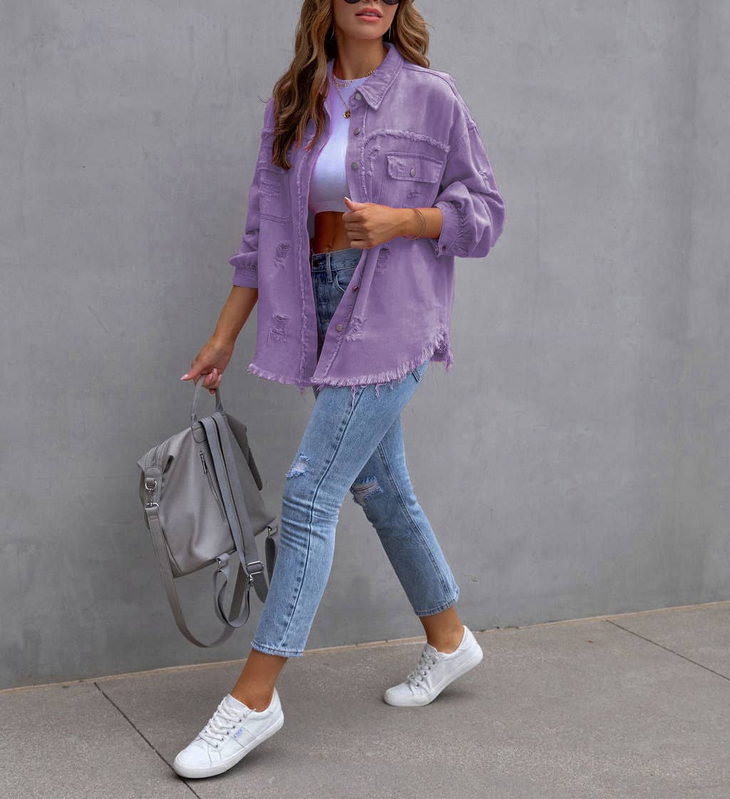 HIDDENBRAND - Wholesale Denim Jacket - Women's - Denim Jacket Women Long Sleeve Casual Lapel Top26