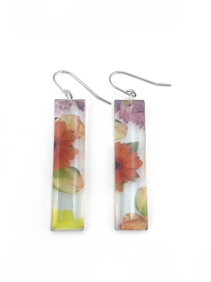 Tall Wallpaper Earrings for wholesale by Black Drop Designs