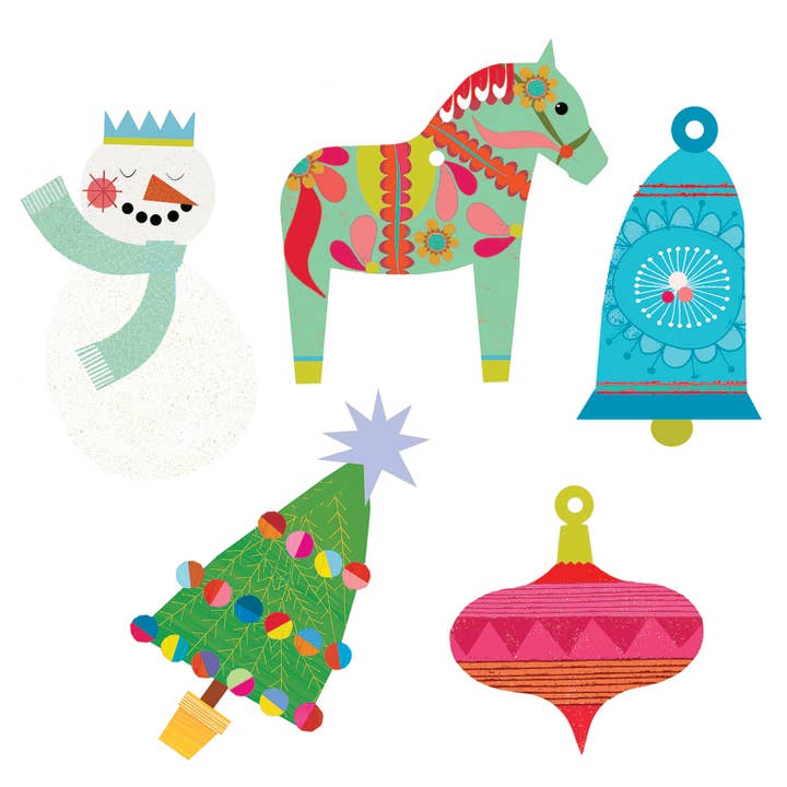 Collezione di etichette regalo natalizie TG03 per la vendita all'ingrosso da parte di Kali Stileman Publishing