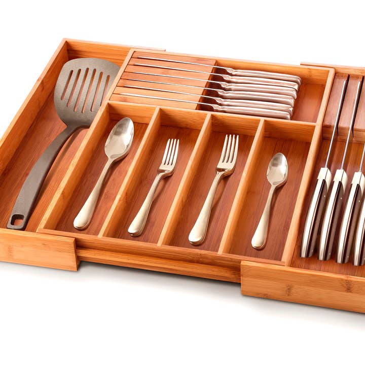 Natural Bamboo Drawer Organizer for wholesale by Bambusi