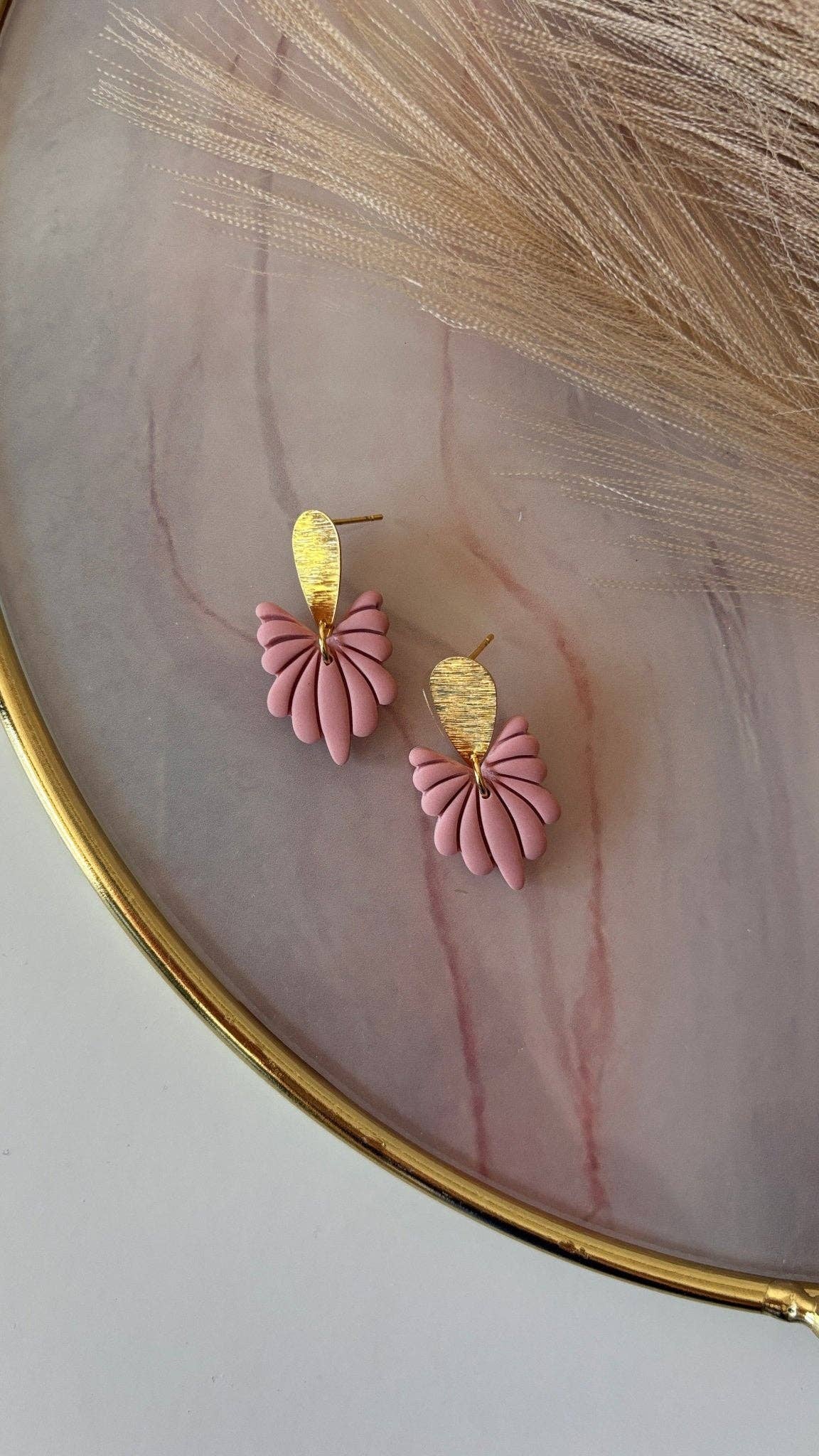 DUESTELLE ITALIA - Wholesale Dangle Earrings - Iris Velvet - Art Deco Earrings in 18k Gold-Plated Brass5