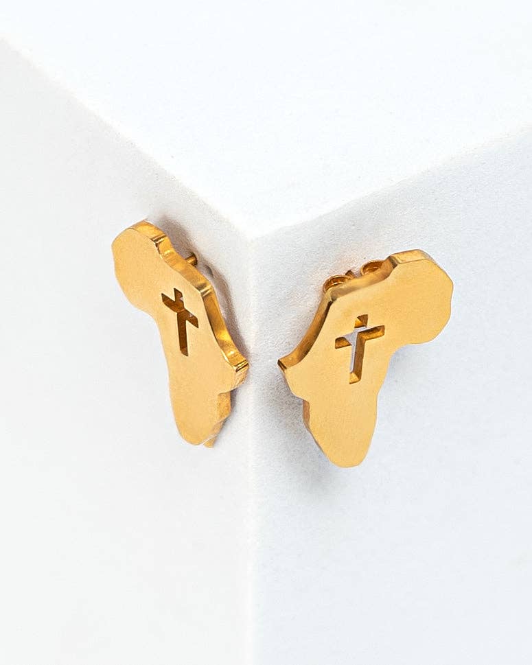Adé & Grace - Wholesale Stud/Post Earrings - "Africa Cross Stud" Earrings14